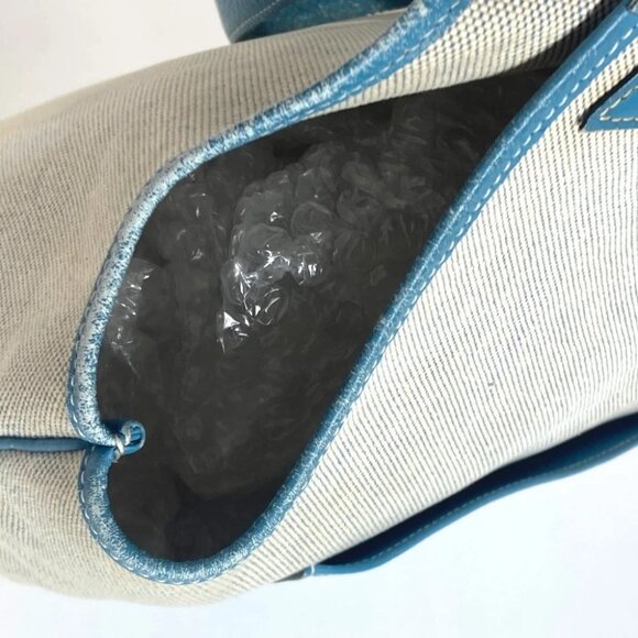 HERMES Shoulder bag Tote Bag Giardinier PM Shoulder Bag Leather/Canvas blue - Picture 13 of 16
